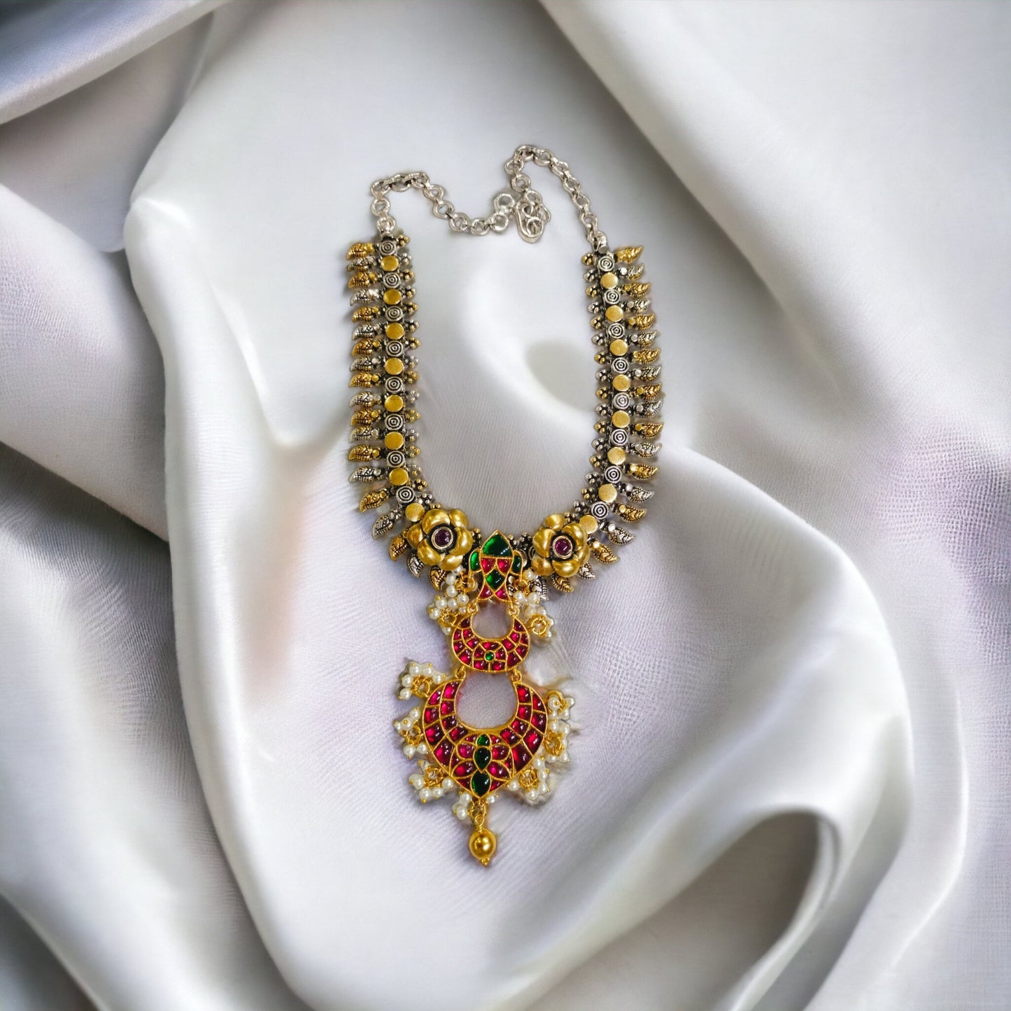 Neerja 92.5 silver dual tone necklace