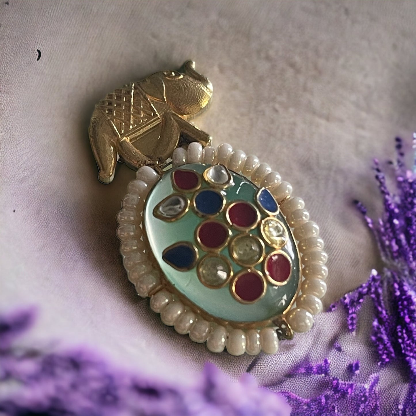 Camille 92.5 silver stoneinlay pendant