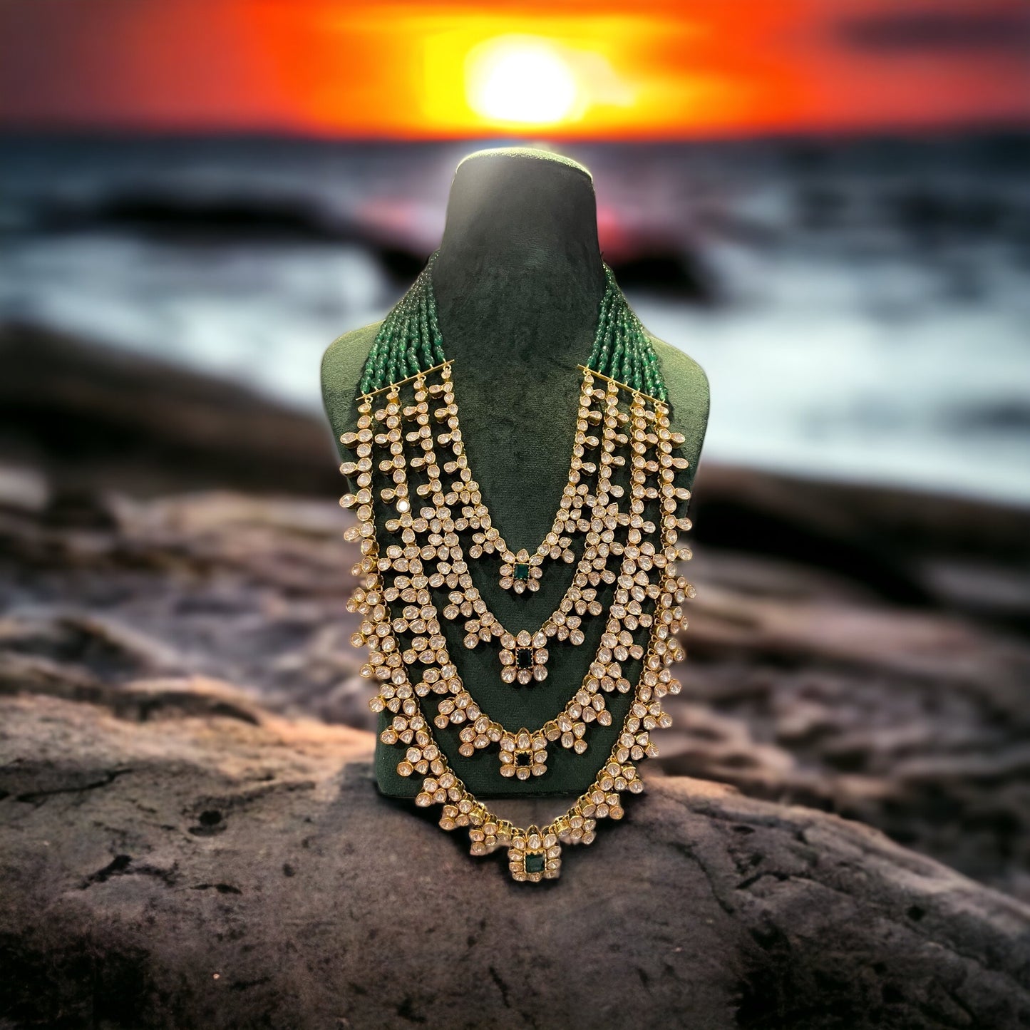 Ponniselvan 92.5 silver moissanite mala