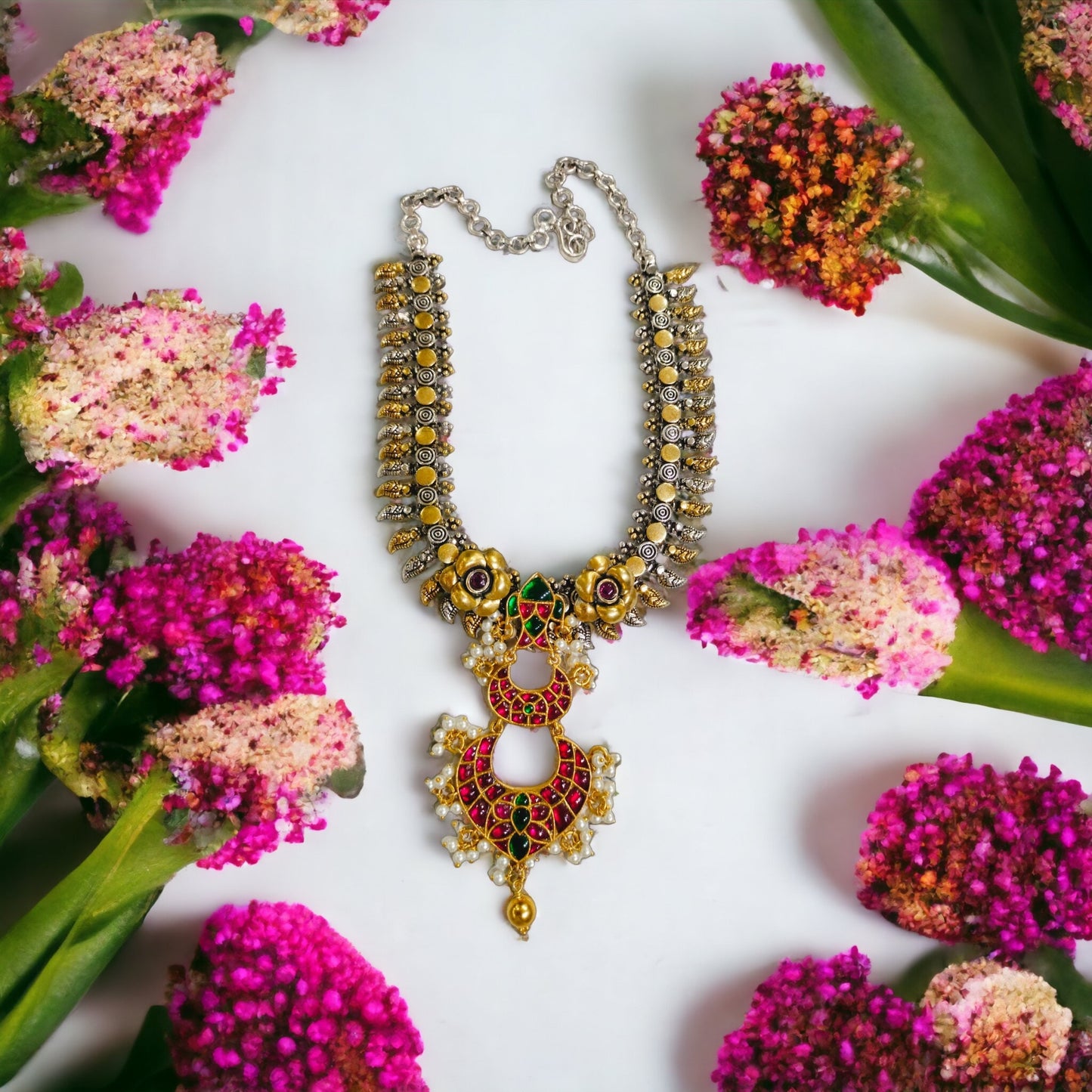 Neerja 92.5 silver dual tone necklace