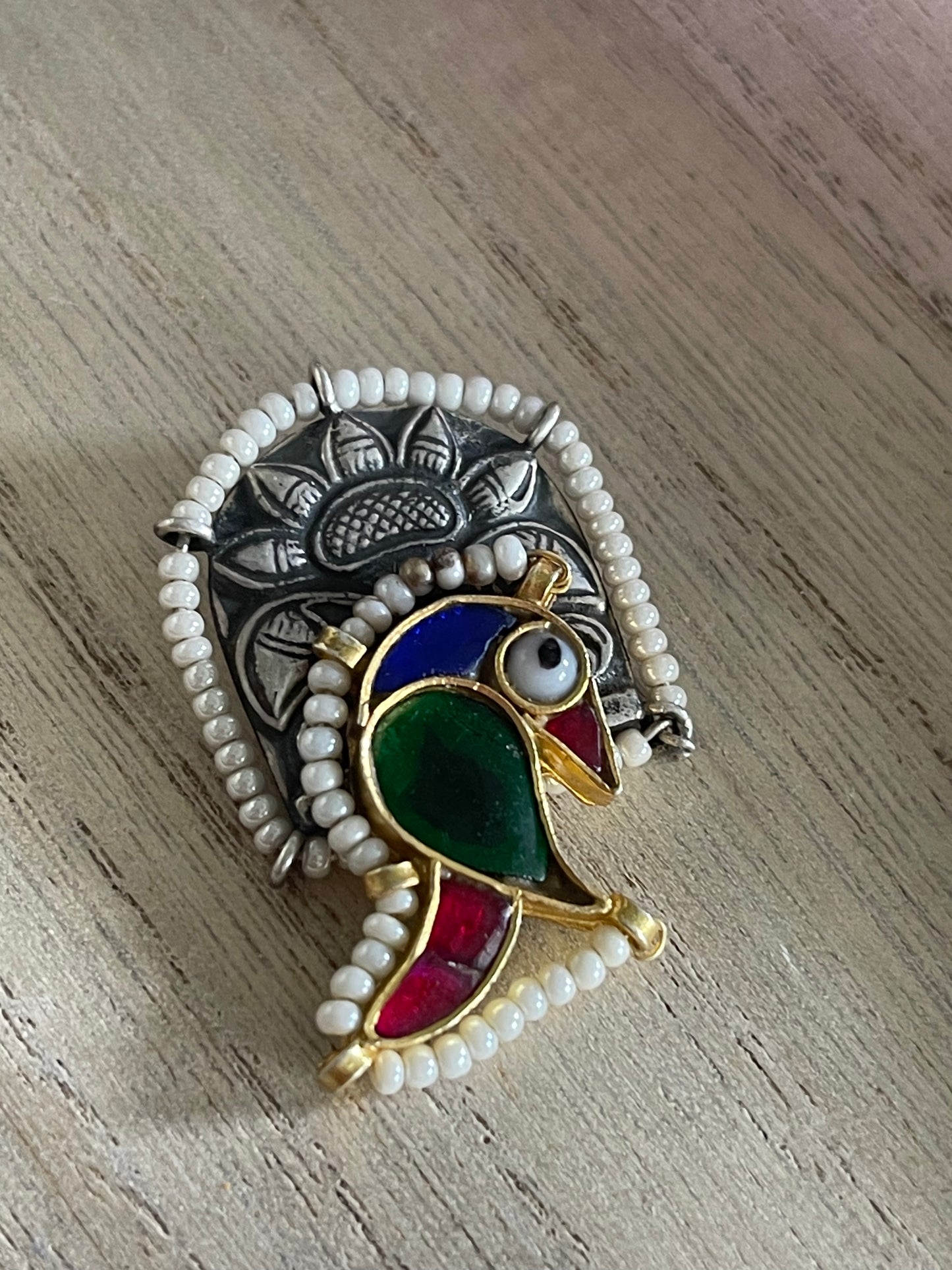 Peacock 92.5 silver pendant