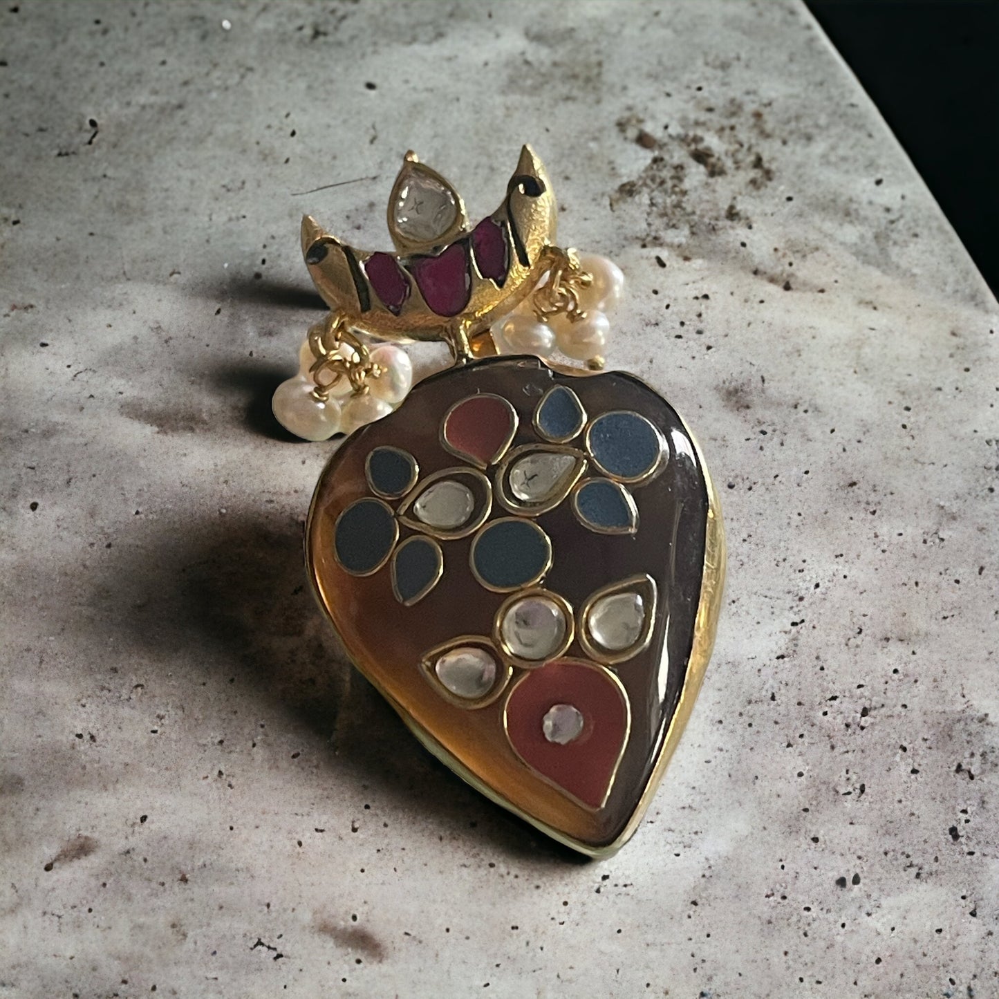 Agnetha 92.5 silver stone inlay pendant