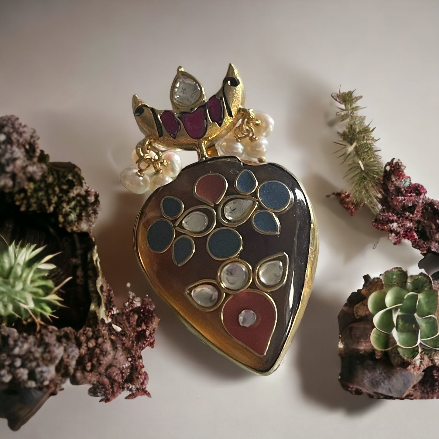 Agnetha 92.5 silver stone inlay pendant