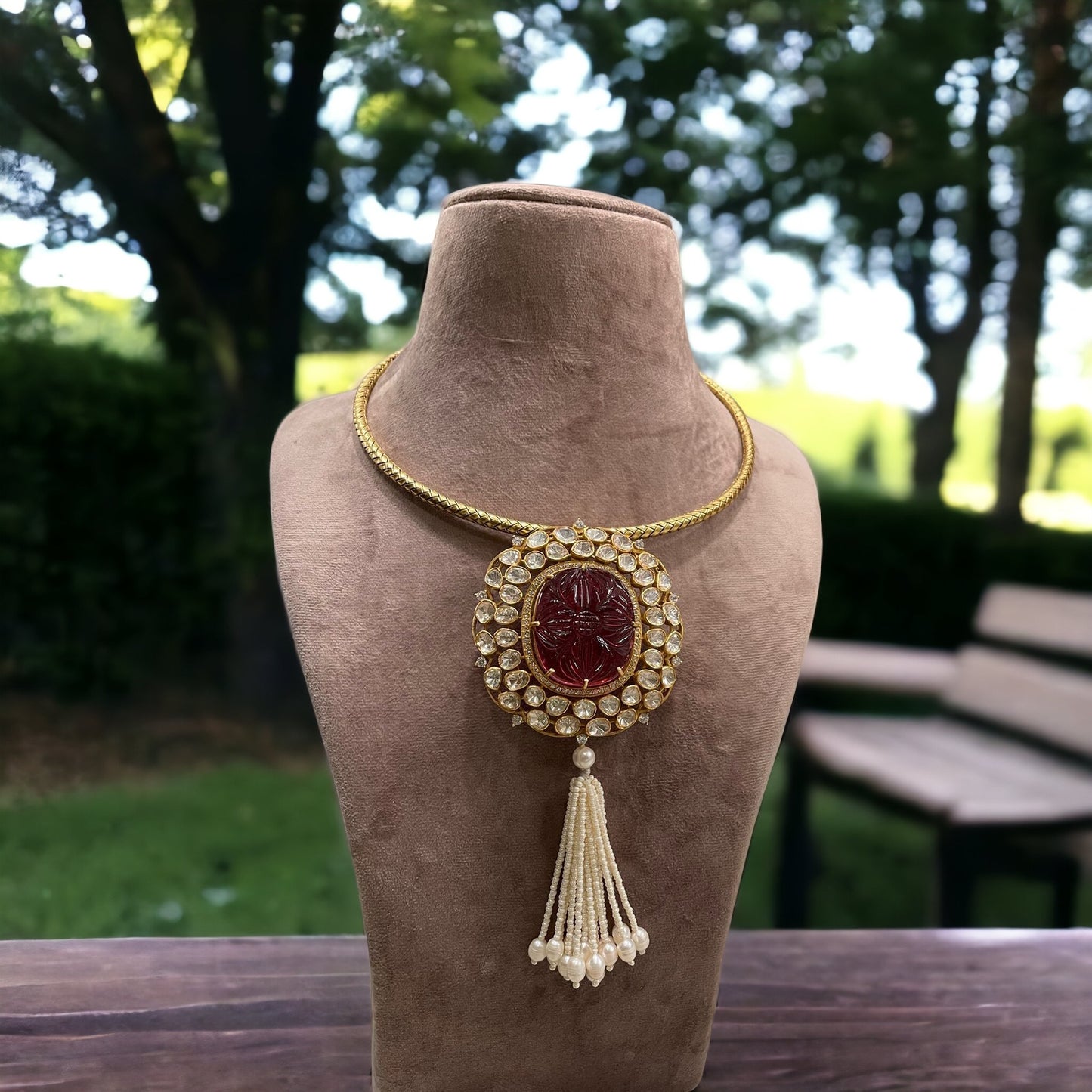 Niharika 92.5 silver moissanite pendant