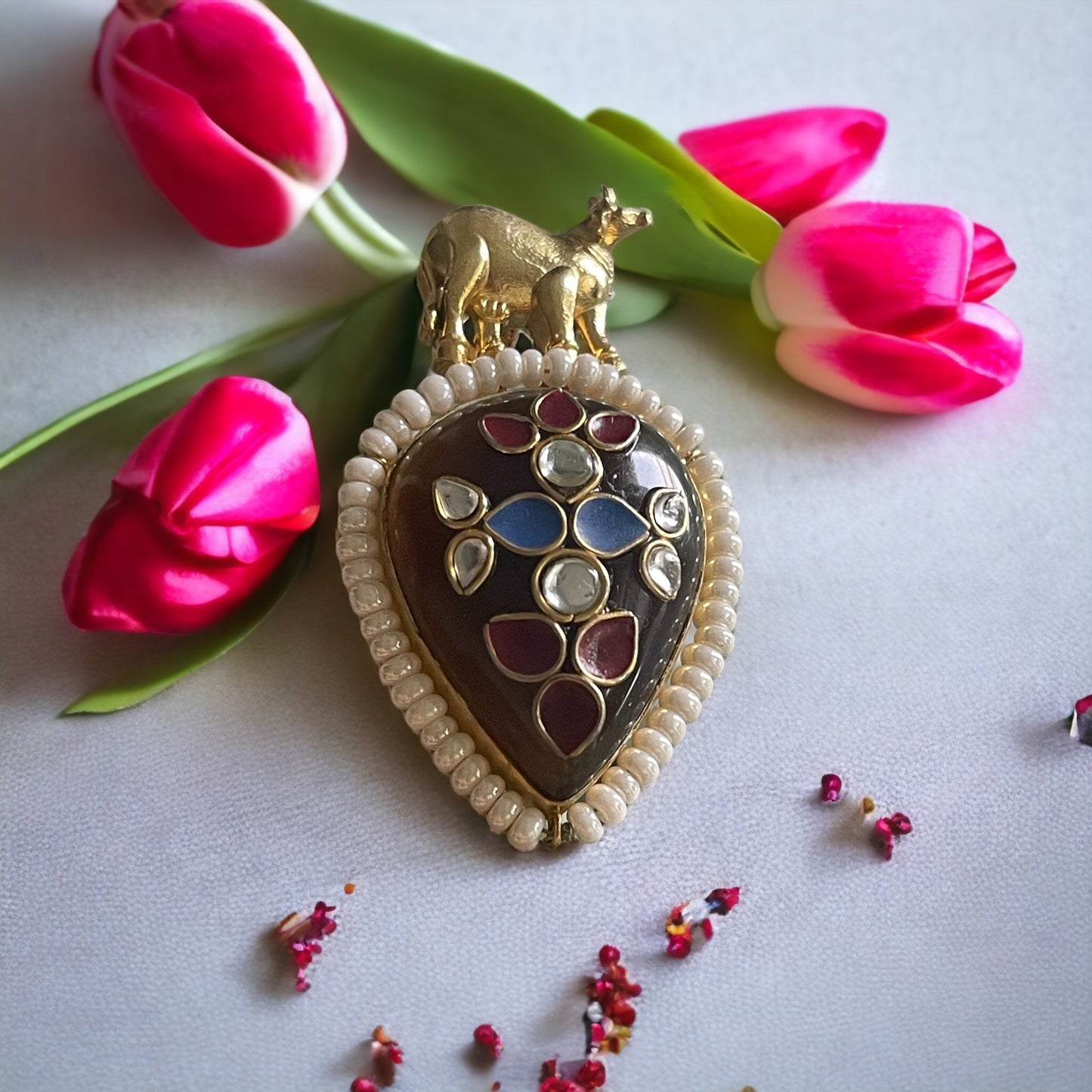 Kaniska 92.5 silver stoneinlay pendant