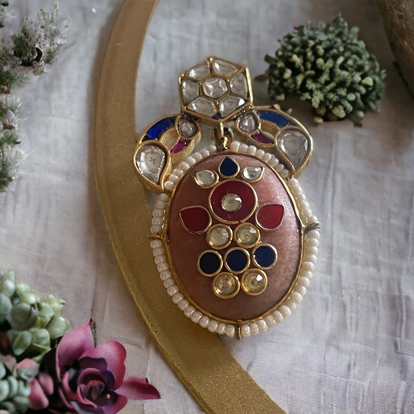 Berthe 92.5 silver stoneinlay pendant