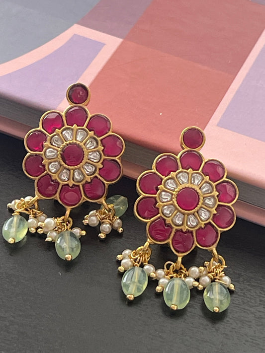 Jadau Kundan brass earrings 2