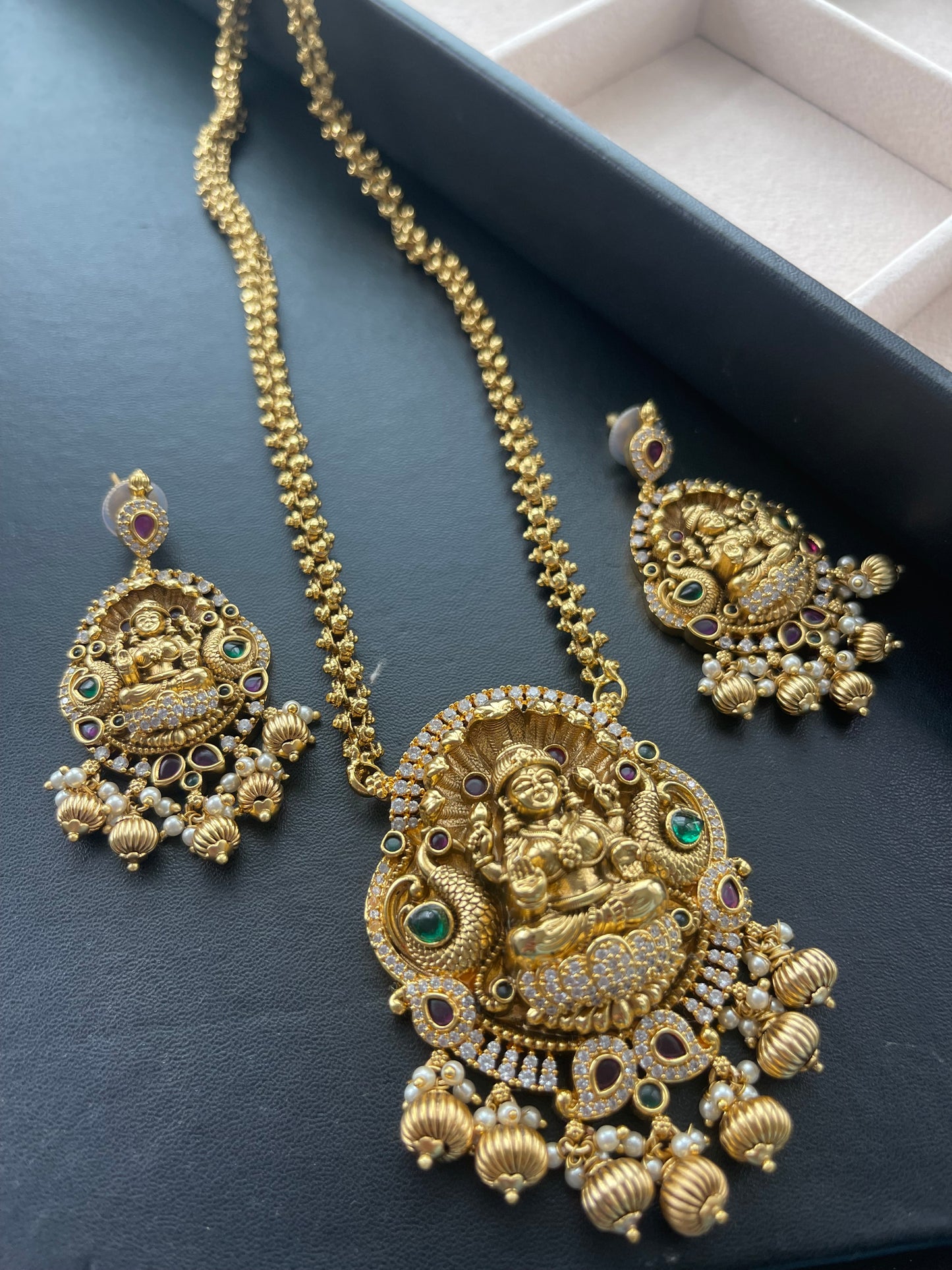 Goddess Lakshmi brass temple set