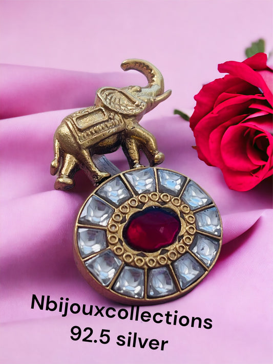 Cute elephant 92.5 silver pendant