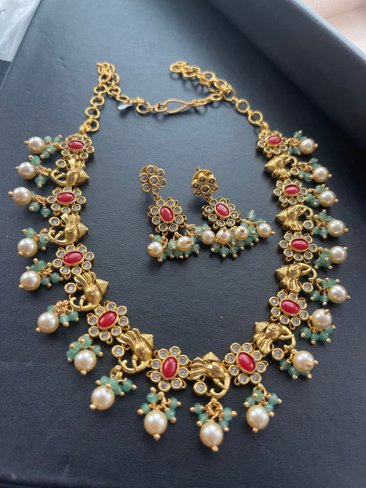 Kaveri brass necklace set 1