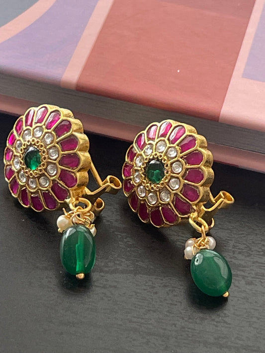 Jadau Kundan brass earrings 4