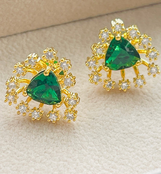 Siya brass gold Cz studs 2