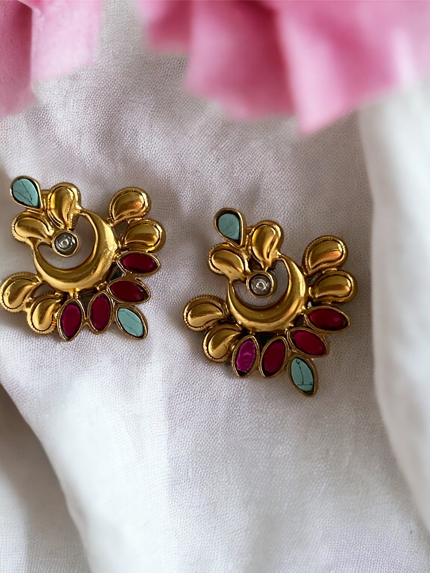 Nowmie 92.5 silver jadua Kundan earrings 4