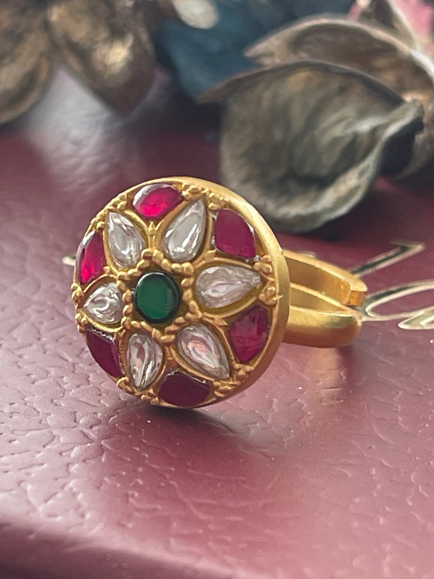 92.5 silver jadau Kundan ring 3