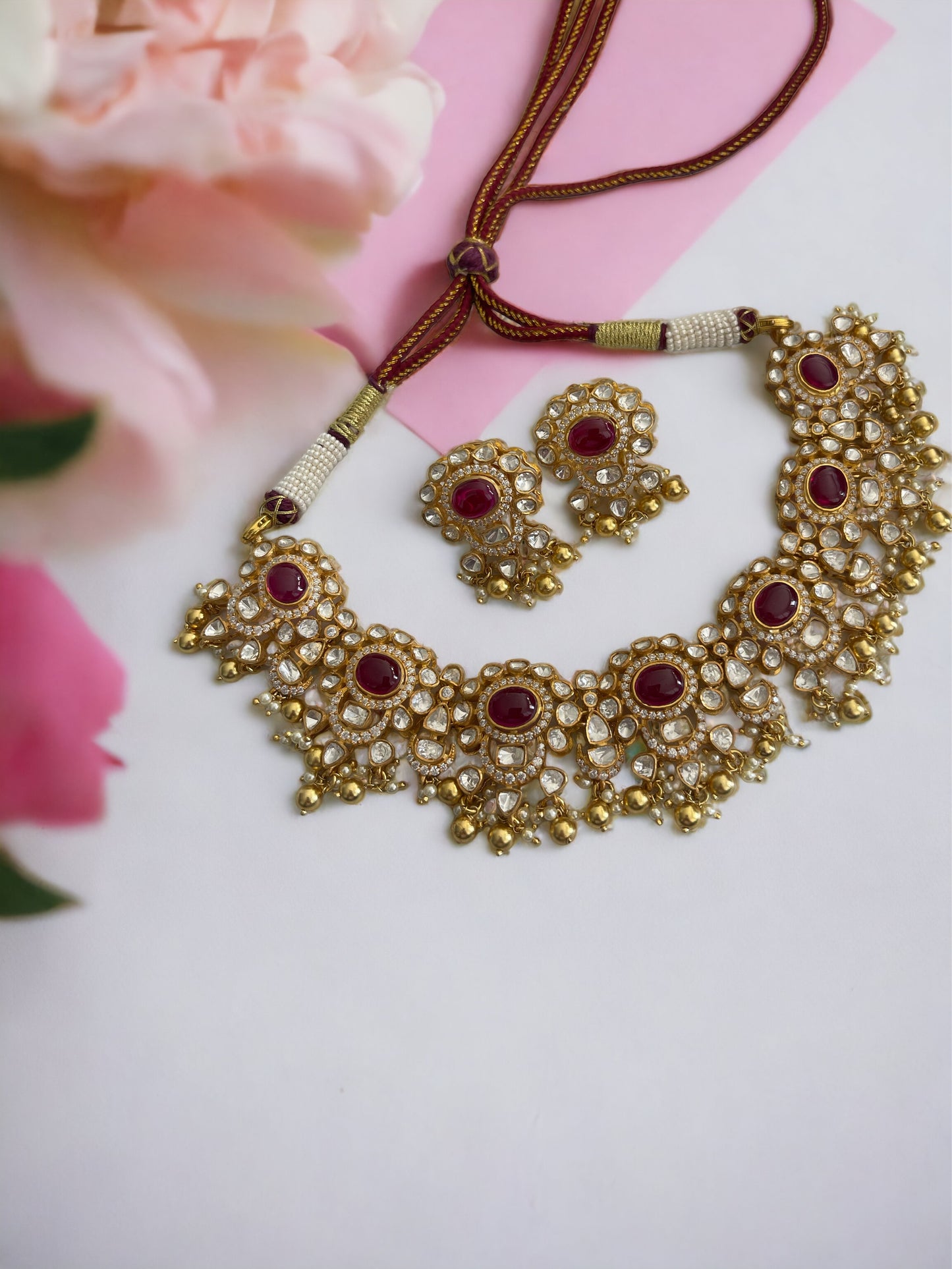 Nisha 92.5 silver moissanite set