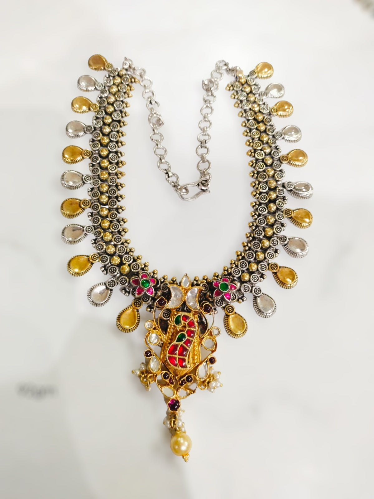 Sariyu 92.5 dual tone necklace