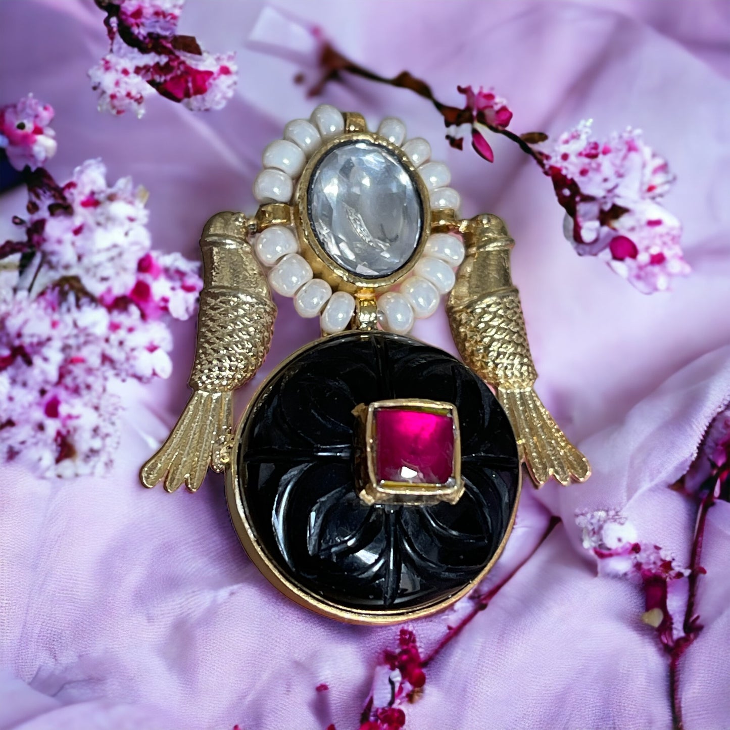 Akansha 92.5 silver stone inlay