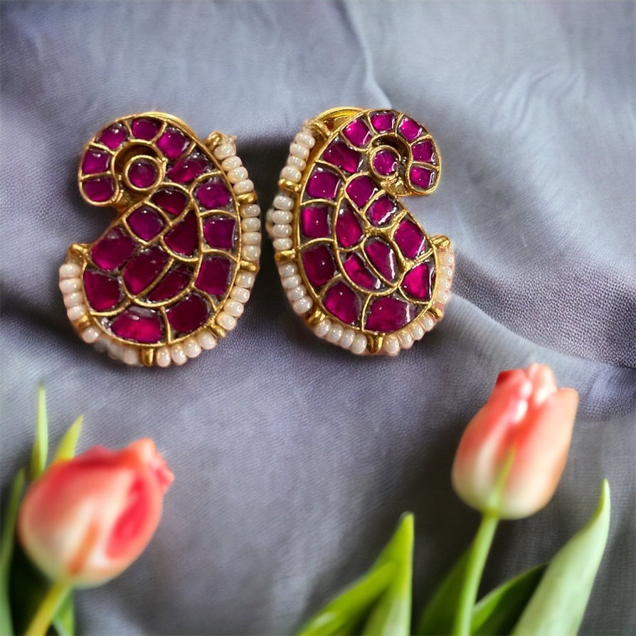 Ramani 92.5 silver jadau Kundan earrings
