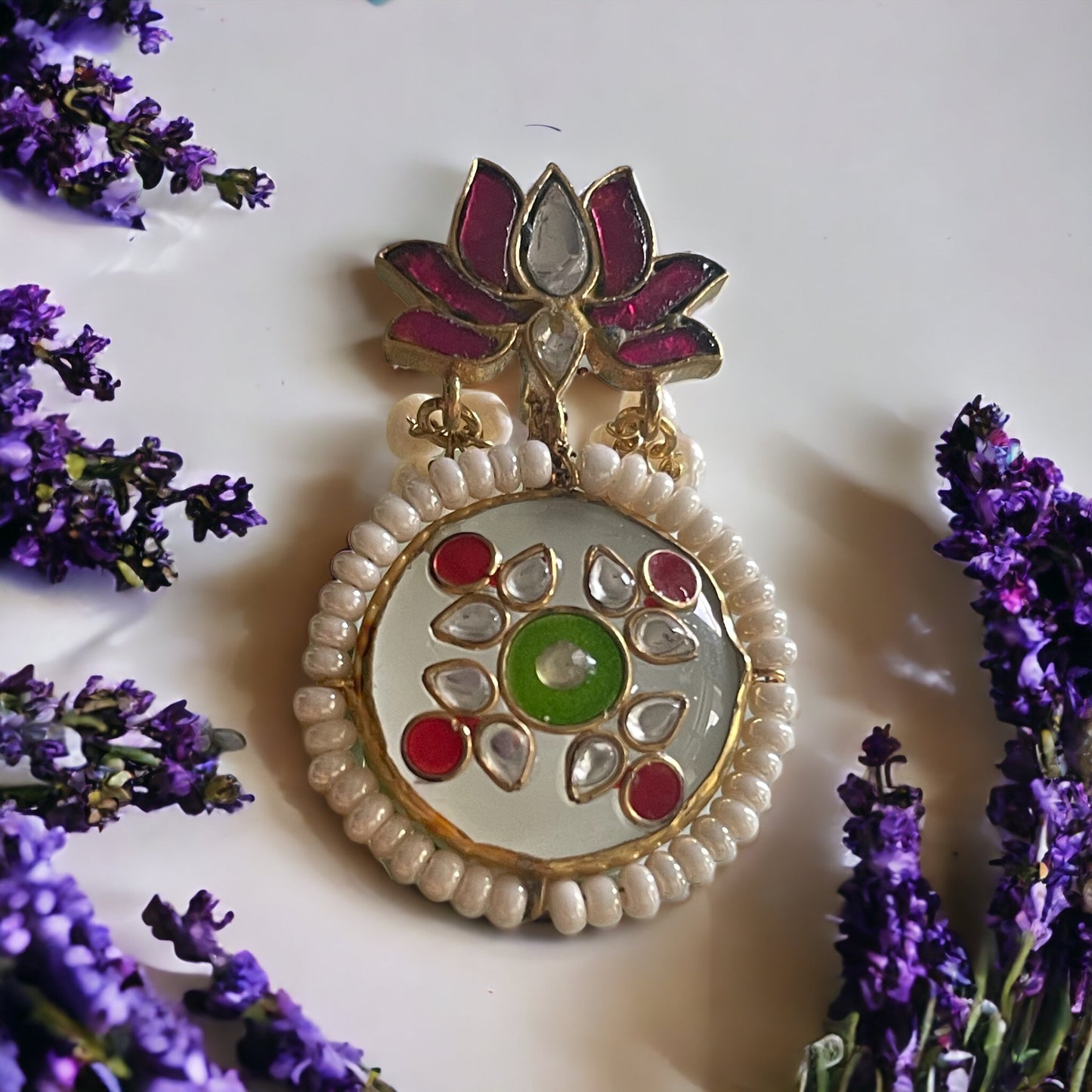 Amina 92.5 silver stone inlay pendant
