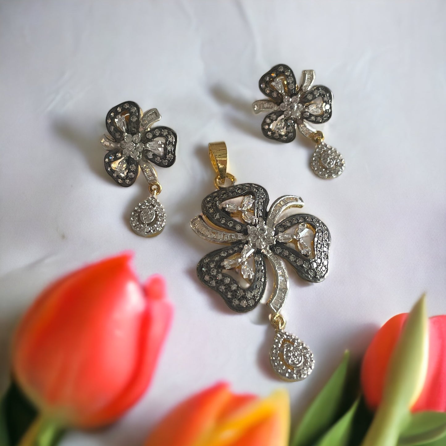 Rosy 92.5 silver cubic zirconia pendant