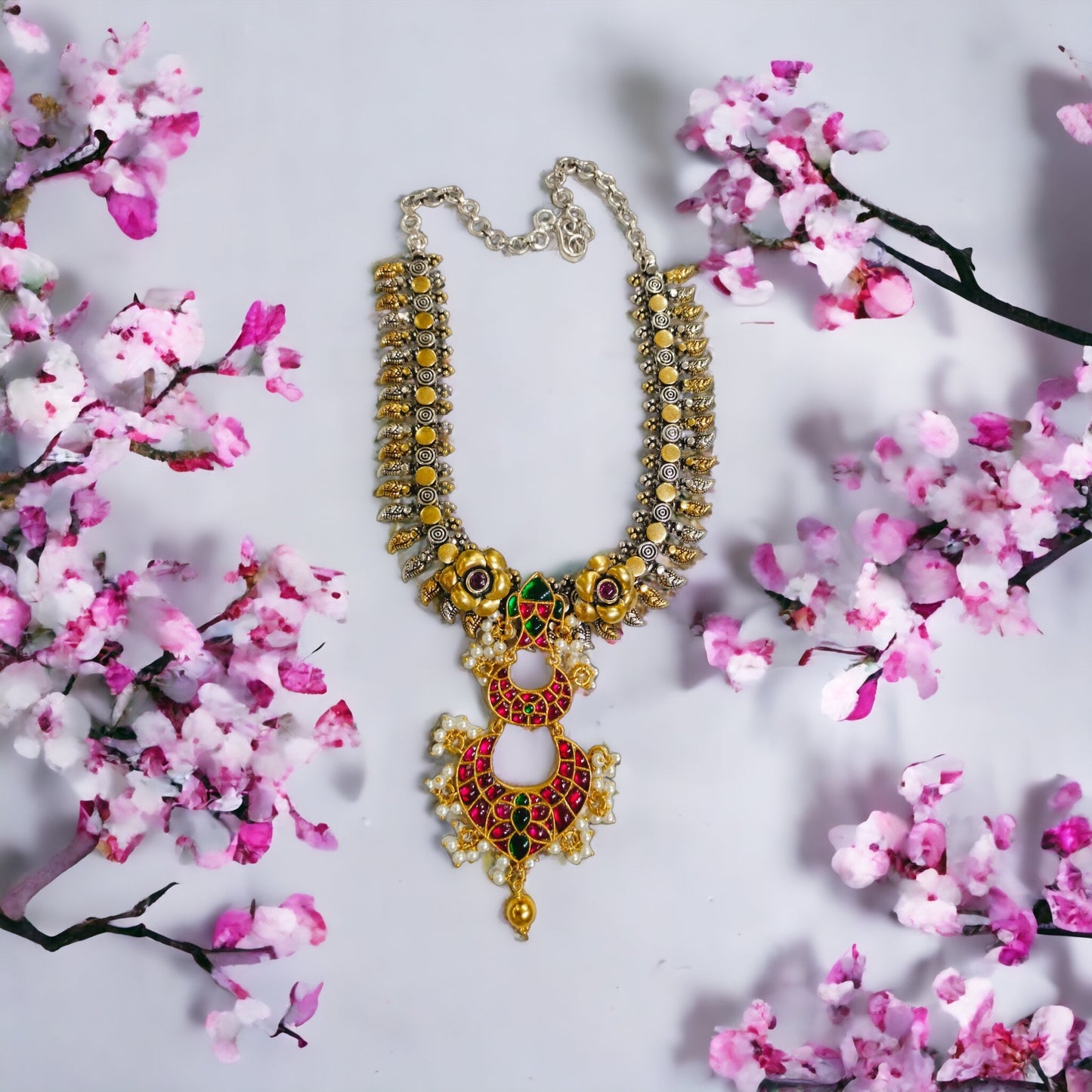 Neerja 92.5 silver dual tone necklace