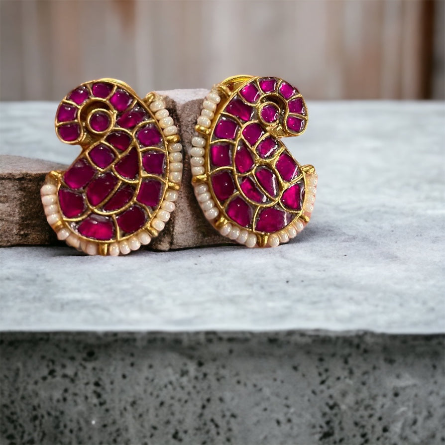 Ramani 92.5 silver jadau Kundan earrings