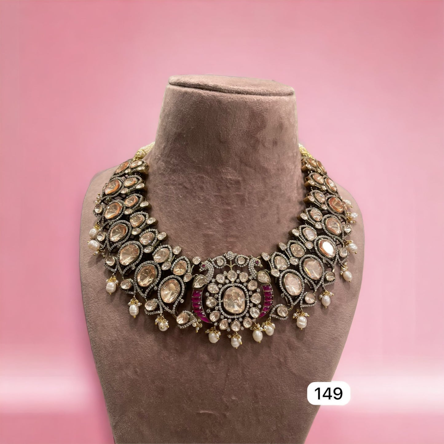 Jodha moissanites necklace